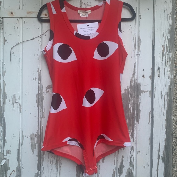 Comme Des Garçon Signature Eyeprint Bodysuit L Top Shirt - Picture 8 of 15